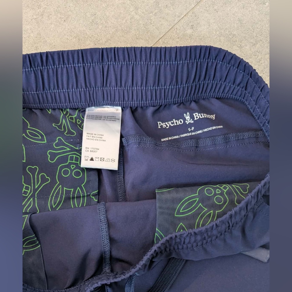 Psycho Bunny‎ Swim Shorts Navy White Logo Trunks Size Small - Picture 6 of 7
